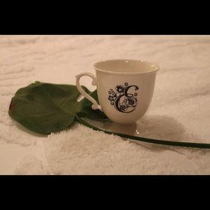 Anthropology initial teacup mug